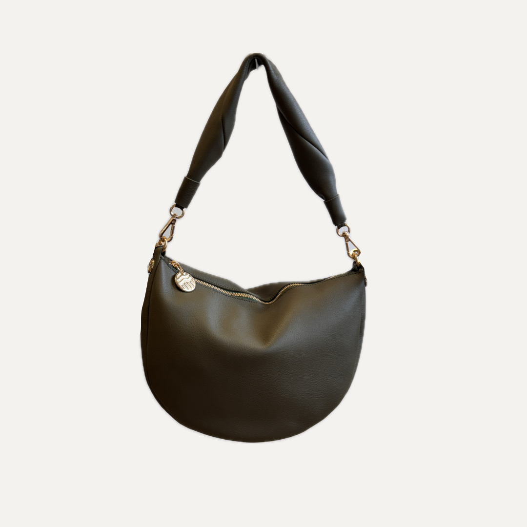 THE MINI GONDOLA BAG - Bolso en piel vacuno color MUSGO