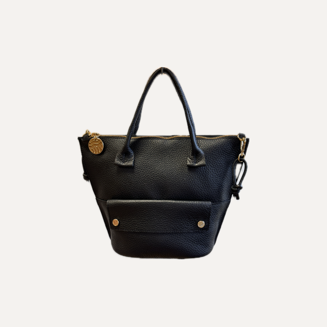 THE MINI ANA BAG - Bolso en piel vacuno color NEGRO