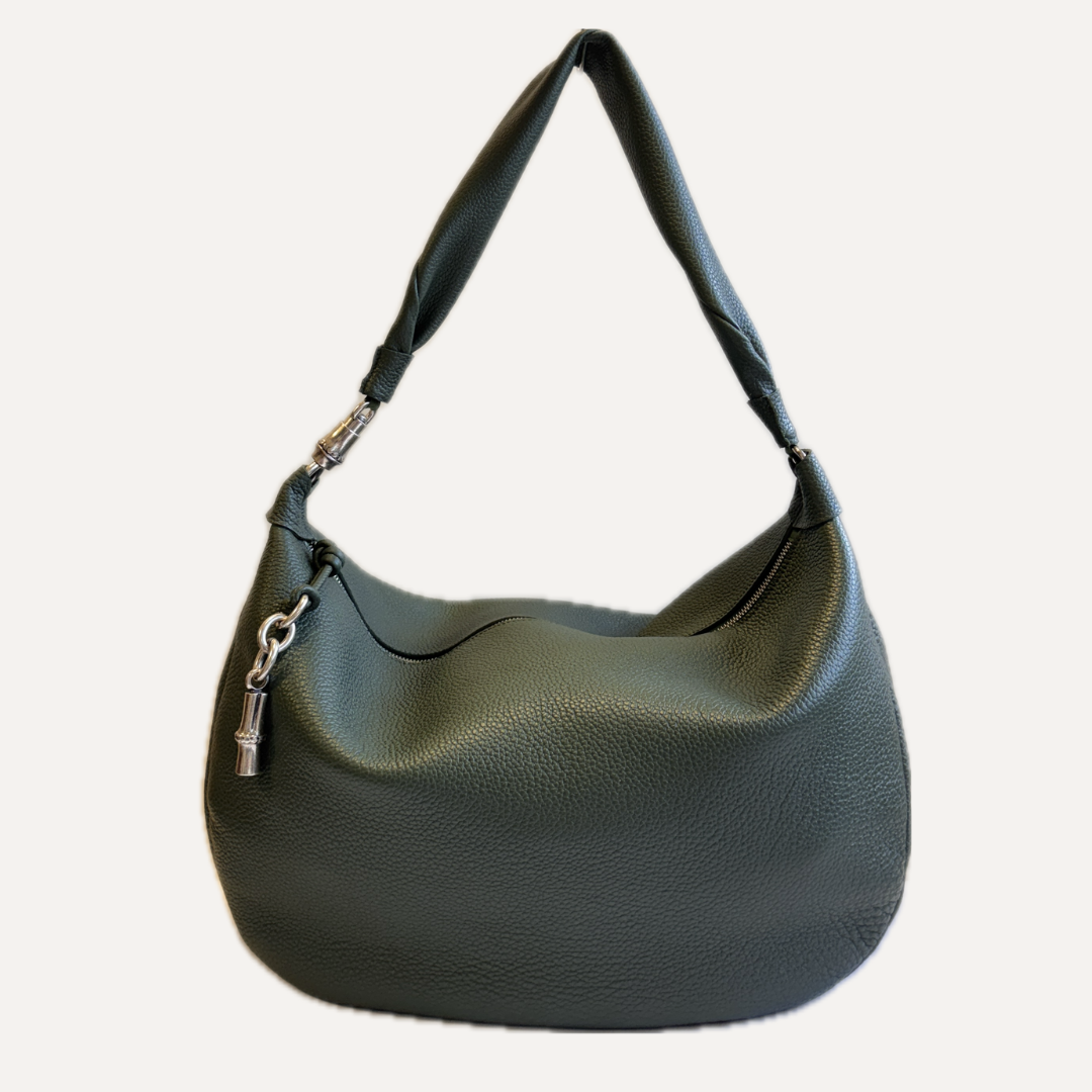 THE MAXI GONDOLA BAG - Bolso en piel vacuno color FOREST