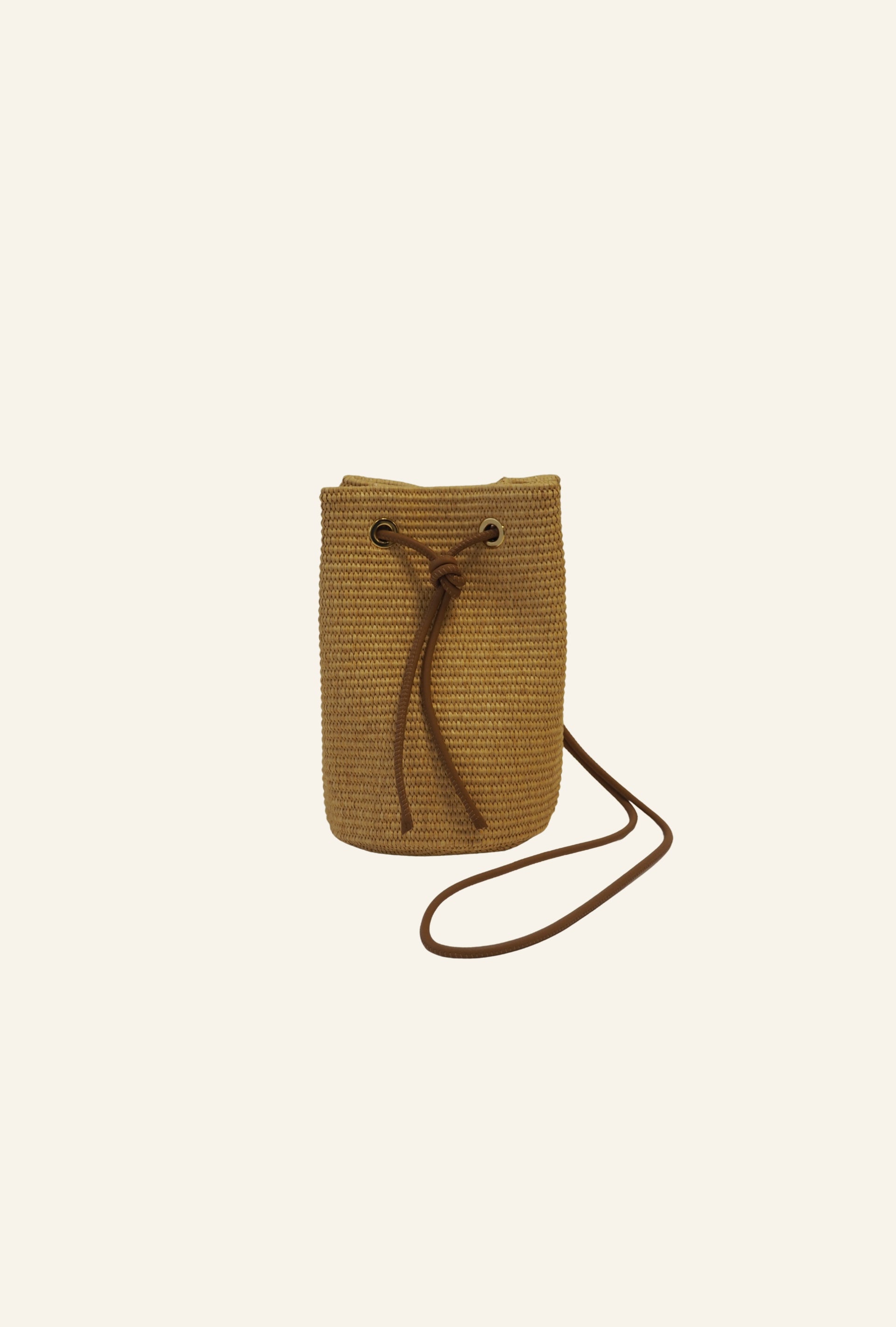 THE LISA BAG - Bolso en RAFIA color NATURAL con piel CAMEL