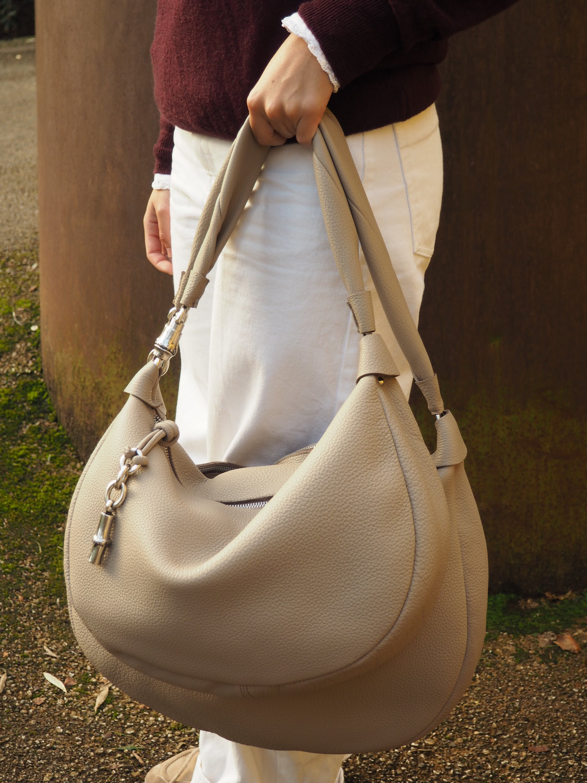 THE GONDOLA BAG - Bolso en piel vacuno color MOKA