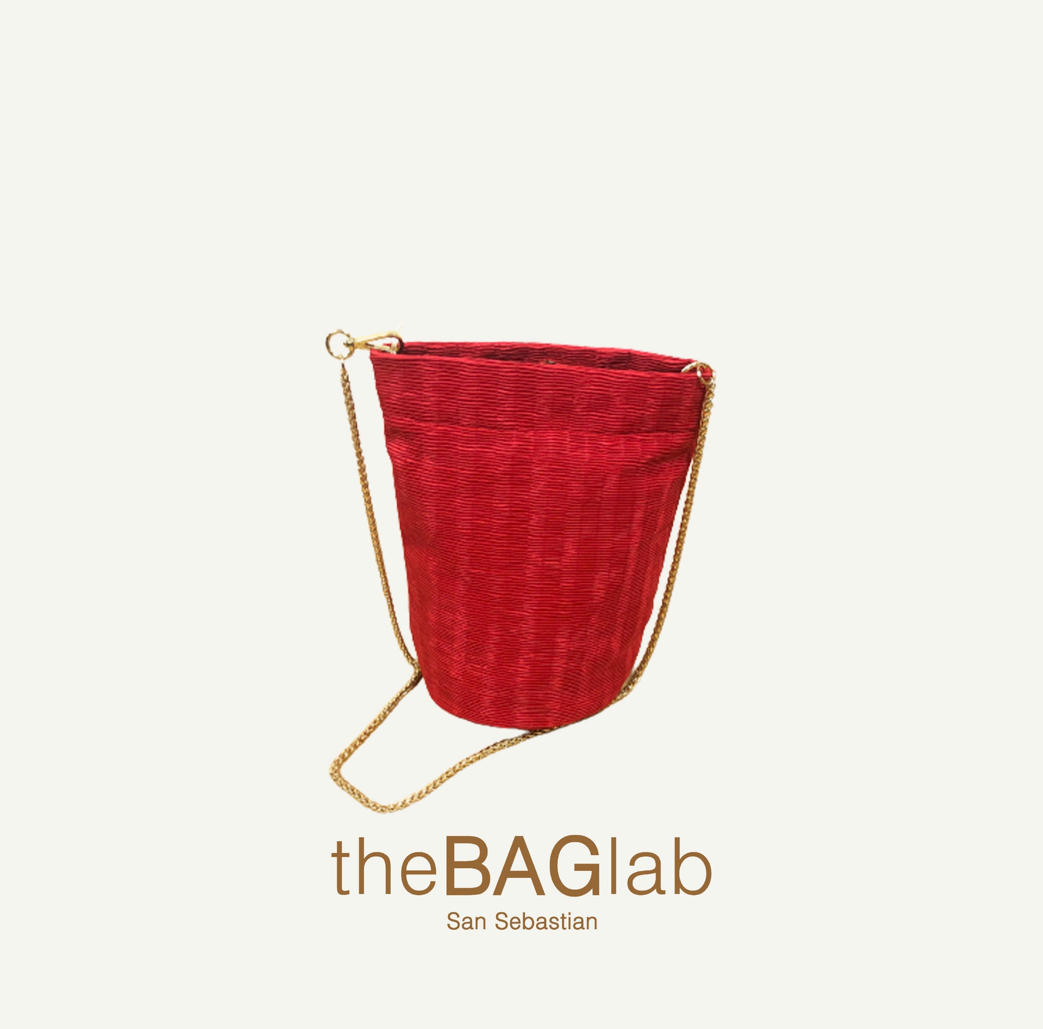 THE MINI CUBE BAG - Bolso RASO PLISÉ color ROJO