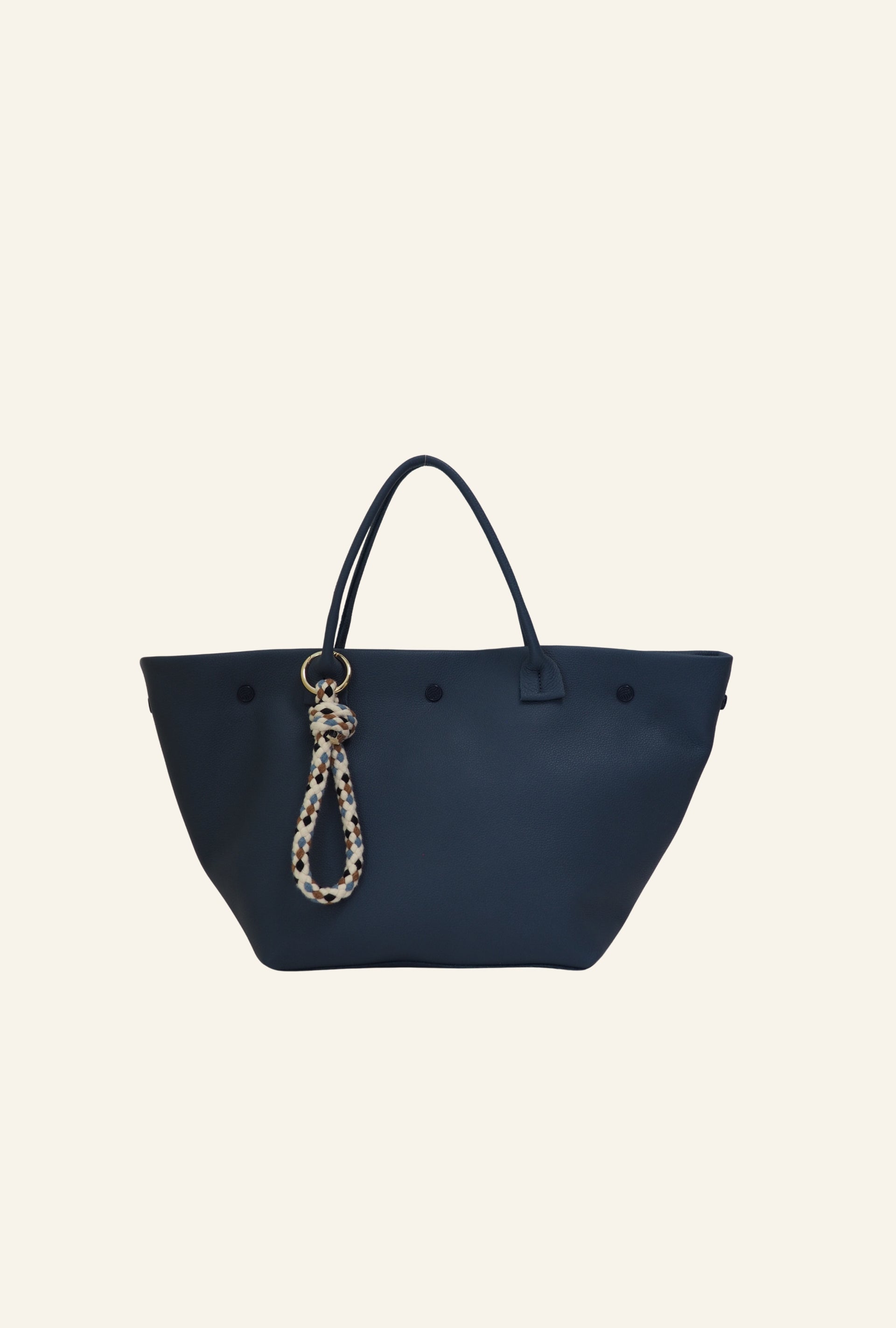 THE MEDIUM SHOPPING BAG - Bolso en piel vacuno color AZUL