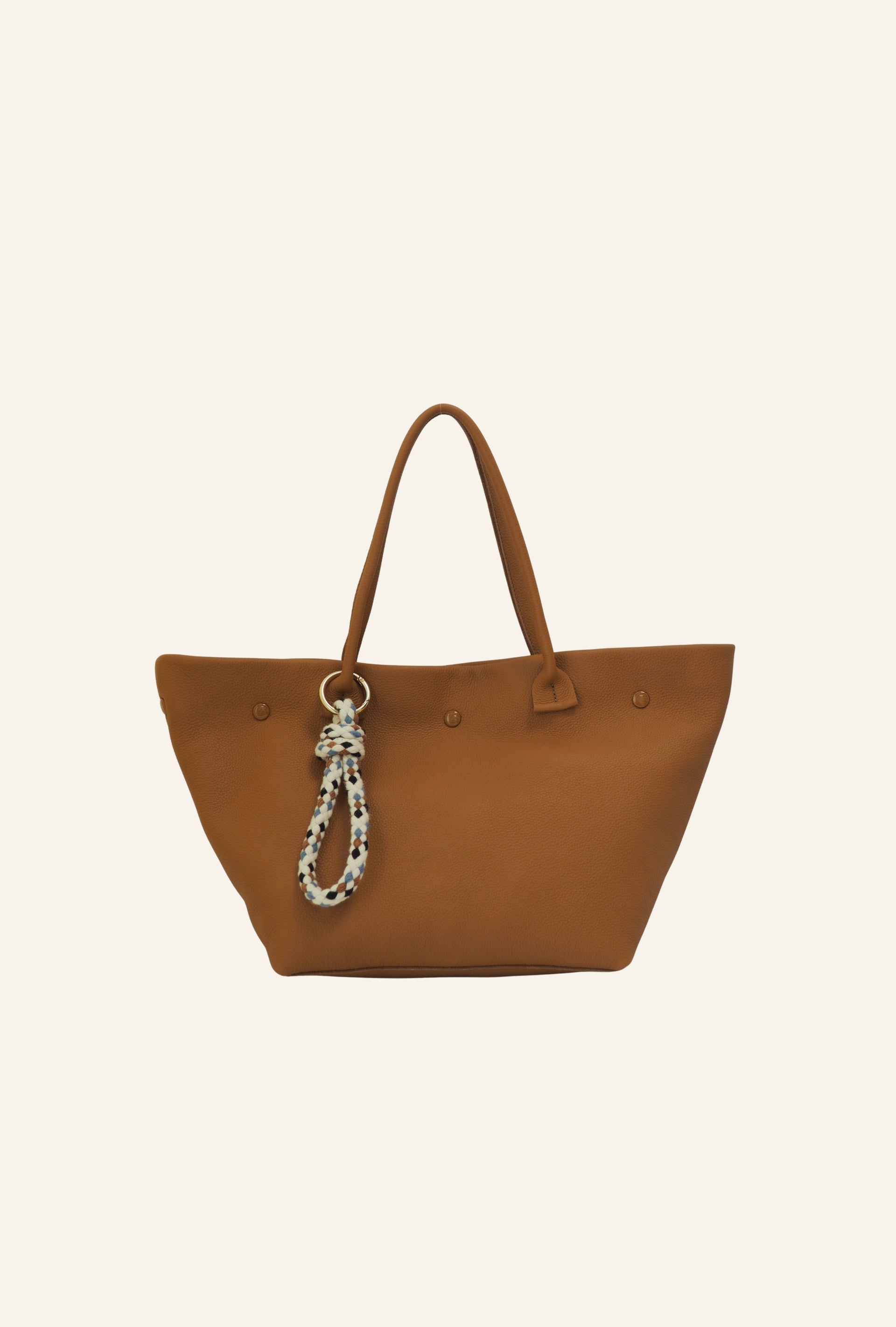 THE MEDIUM SHOPPING BAG - Bolso en piel vacuno color CAMEL