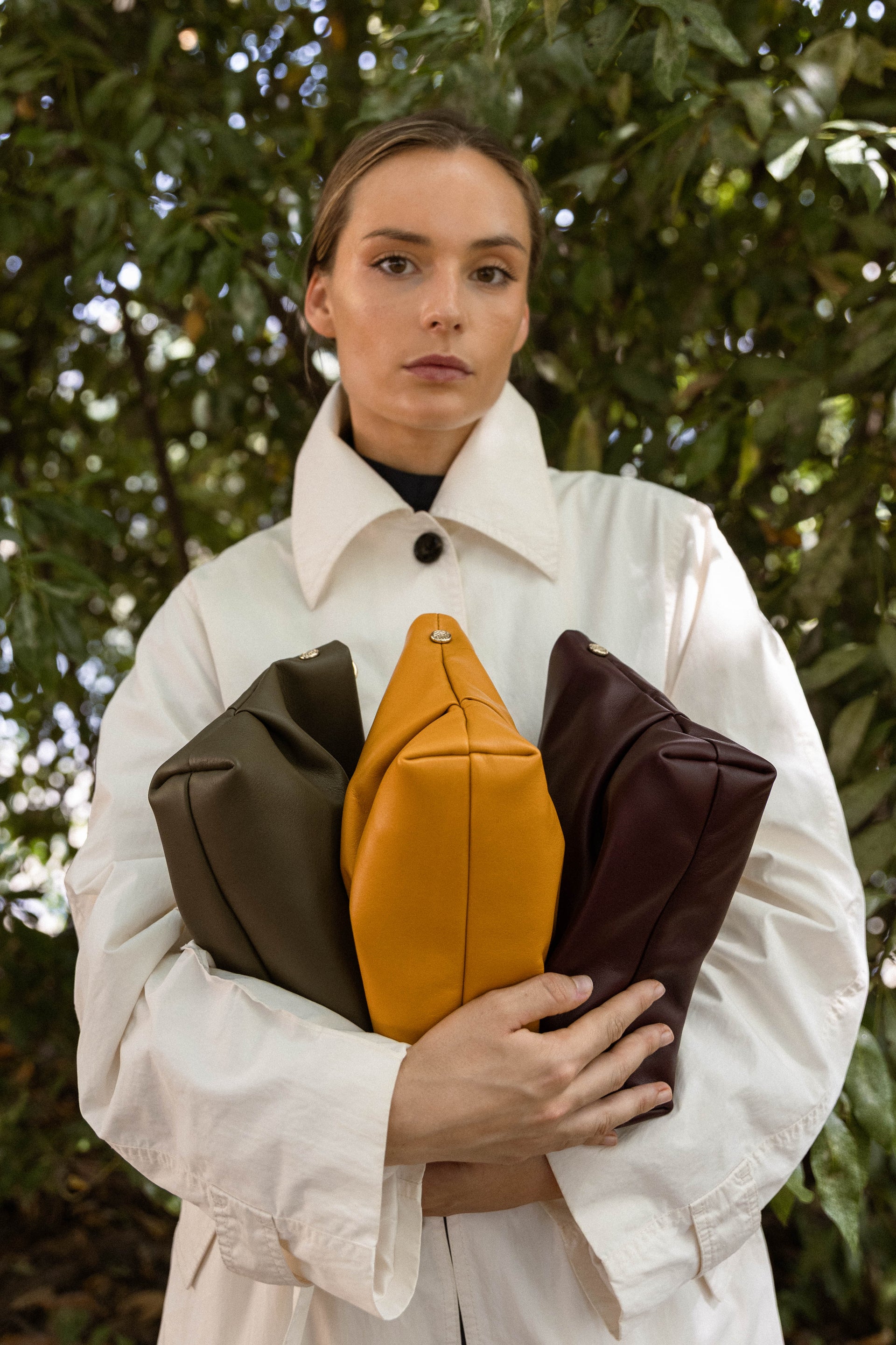 THE RITA BAG - Bolso en piel vacuno color MUSGO