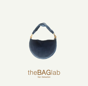 THE BABY GONDOLA BAG VELVET- Bolso en TERCIOPELO color CELESTE