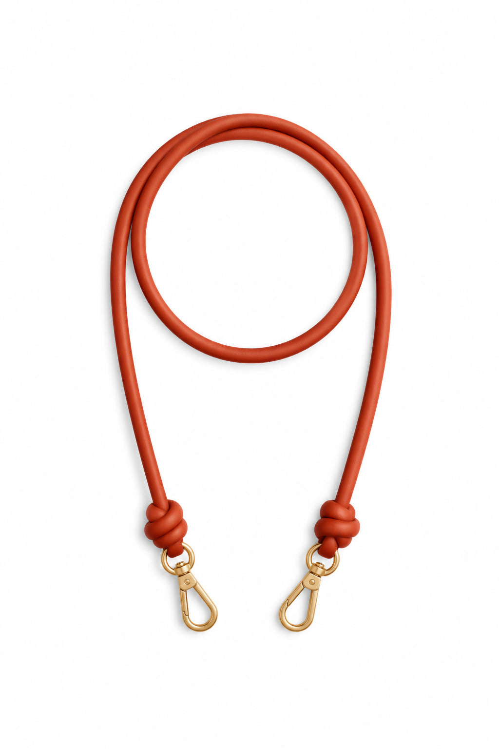 BANDOLERA GRUESA REGULABLE en piel vacuno color TEJA