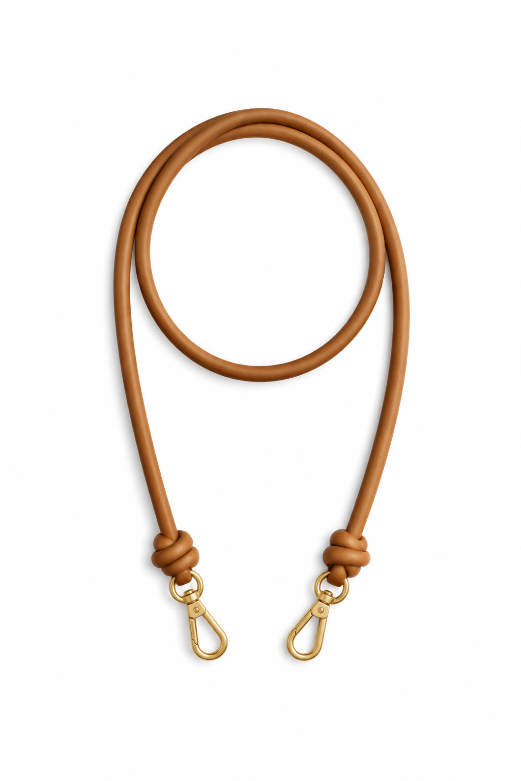 BANDOLERA GRUESA REGULABLE en piel vacuno color CARAMELO