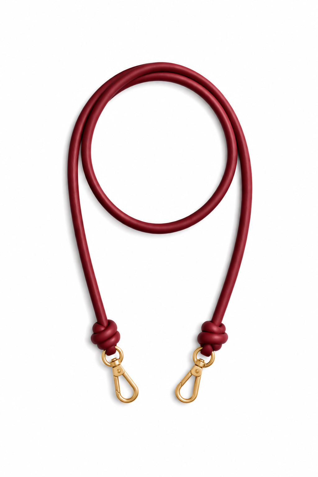 BANDOLERA GRUESA REGULABLE en piel vacuno color CEREZA
