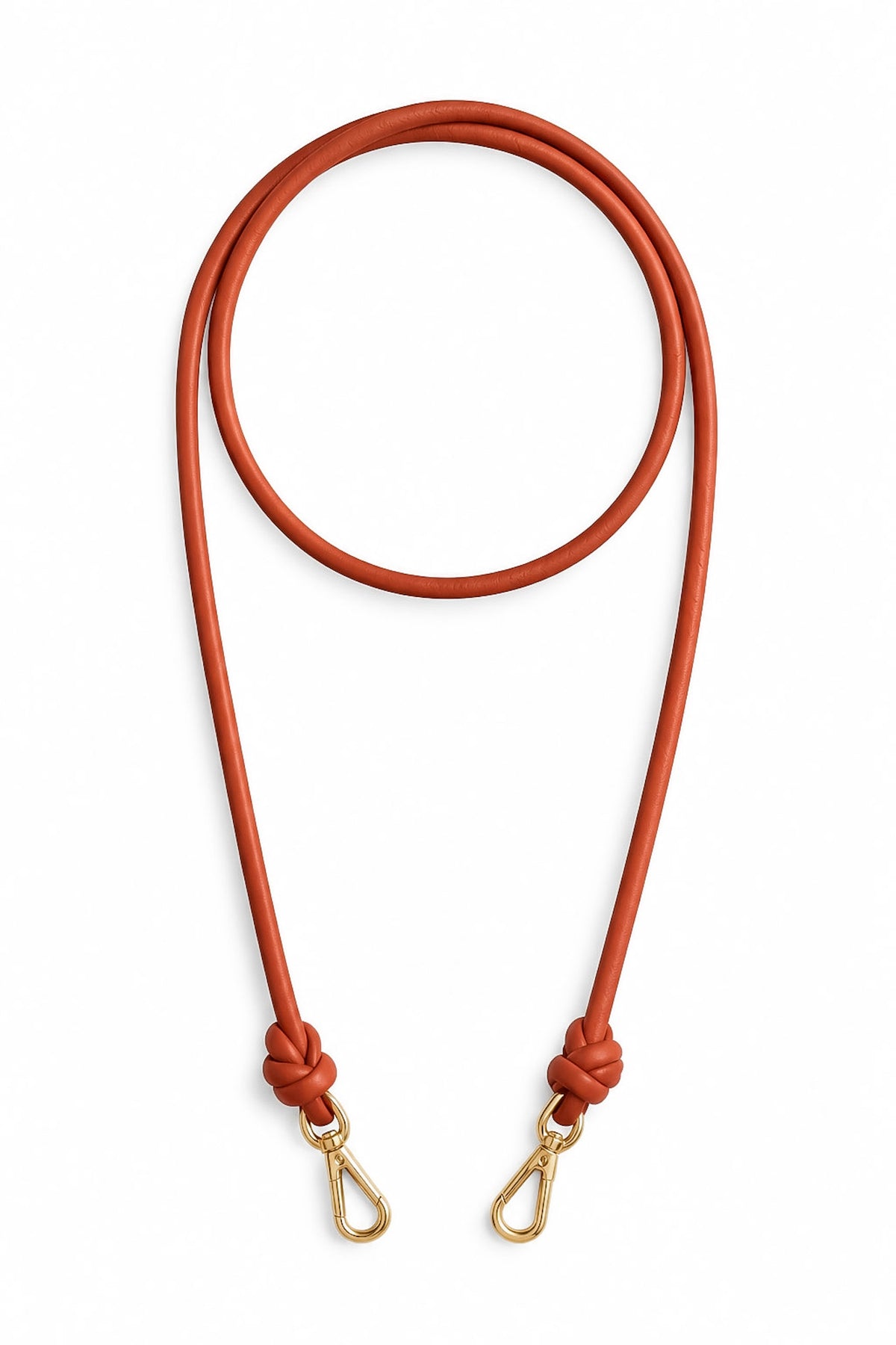 BANDOLERA FINA REGULABLE en piel vacuno color TEJA