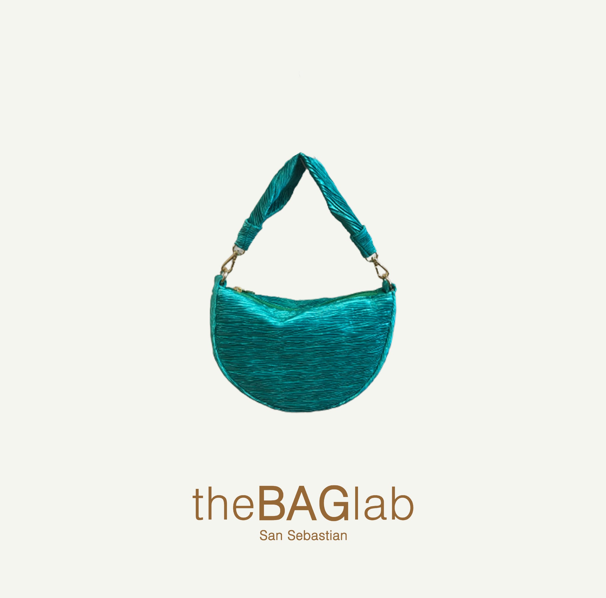 THE BABY GONDOLA BAG - Bolso RASO PLISÉ color TURQUESA