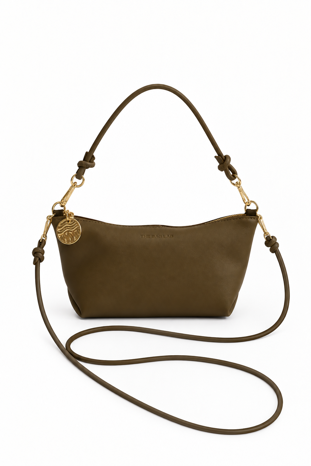 THE MINI MARINA BAG PLUS - Bolso en piel vacuno color OLIVA con BANDOLERA