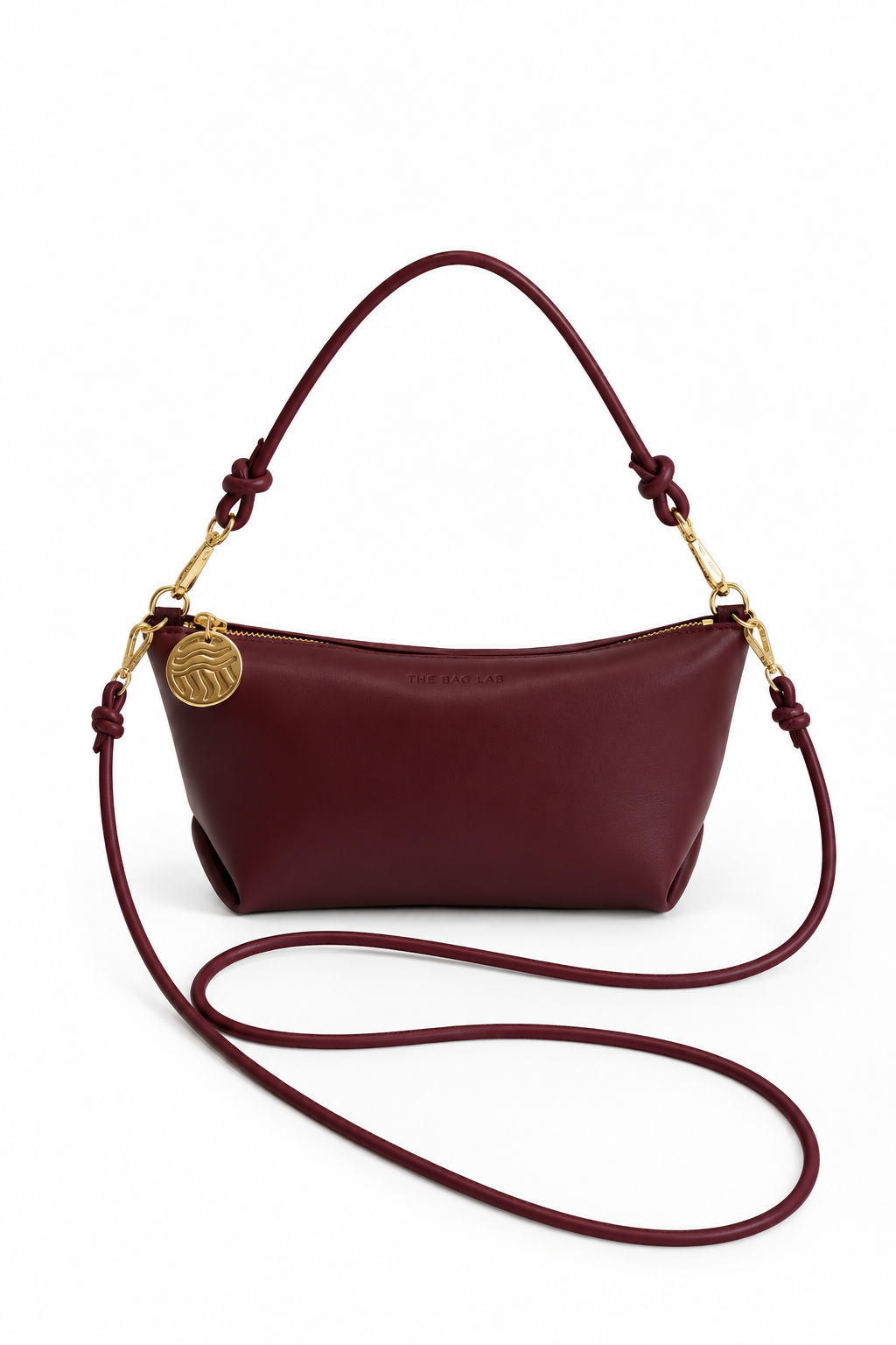 THE MINI MARINA BAG PLUS - Bolso en piel vacuno color CEREZA con BANDOLERA