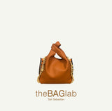 THE MINI JULIA BAG ZARAUZ - Bolso en PIEL con fleco de rafia color CALABAZA