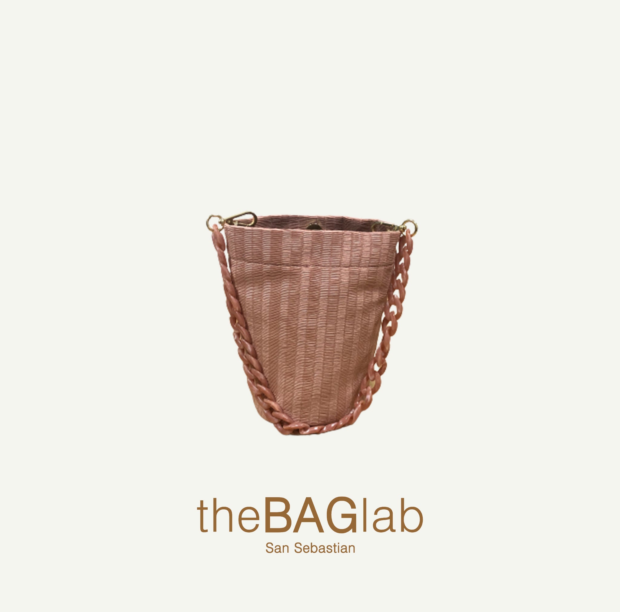 THE MINI CUBE BAG - Bolso RASO PLISÉ color NUDE