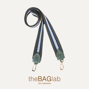 Bandolera multicolor Kaki- Navy con 2 mosquetones