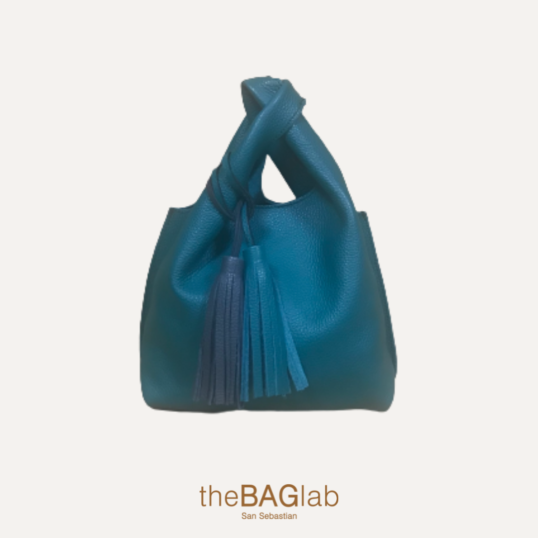 THE TASSEL BAG - Bolso piel vacuno color VERDE