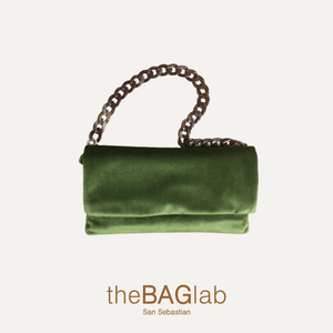 THE SARA BAG NEW VELVET - Bolso en terciopelo color VERDE