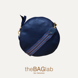 THE ROUND BAG - Bolso en piel vacuno color NAVY