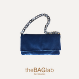 THE SARA BAG NEW VELVET - Bolso en terciopelo color CELESTE
