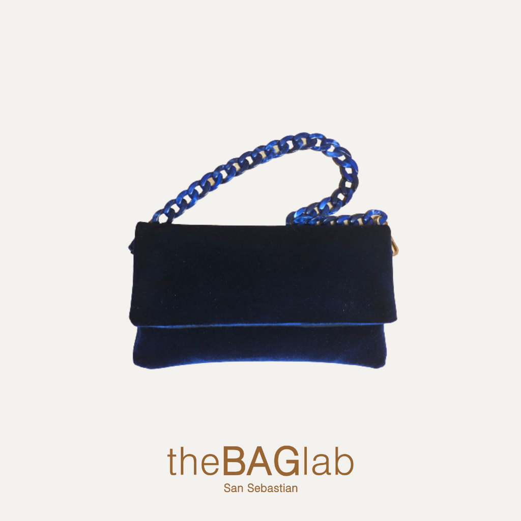 THE SARA BAG NEW VELVET - Bolso en terciopelo color NAVY
