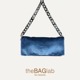 THE SARA BAG NEW VELVET - Bolso en terciopelo color CELESTE