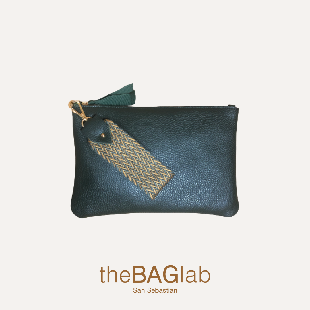 THE MINI GALA CLUTCH - Cartera de mano en piel vacuno color KAKHI