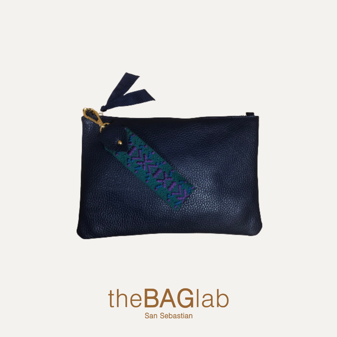 THE MINI GALA CLUTCH - Cartera de mano en piel vacuno color NAVY
