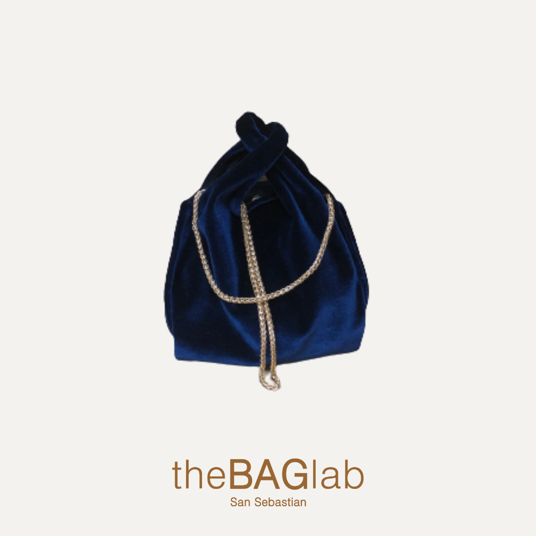 THE BABY JULIA BAG NEW VELVET - Bolso en terciopelo color NAVY