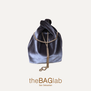 THE BABY JULIA BAG NEW VELVET - Bolso en terciopelo color TAUPE