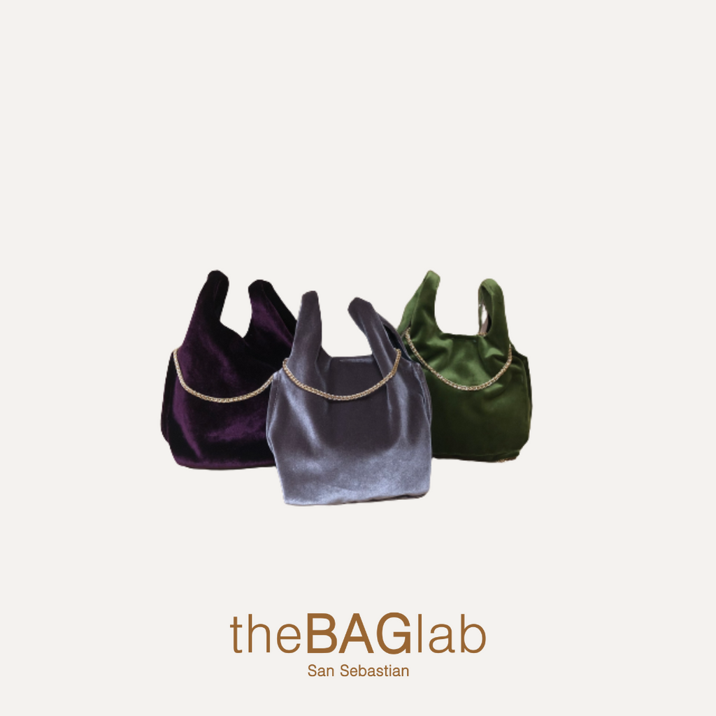 THE BABY JULIA BAG NEW VELVET - Bolso en terciopelo color TAUPE