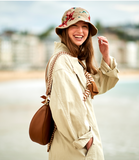 THE ROUND BAG - Bolso en piel vacuno color CAMEL