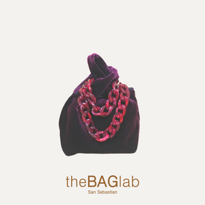 THE BABY JULIA BAG VELVET - Bolso en terciopelo color BURDEOS