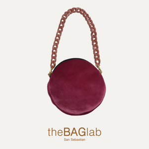 THE MINI ROUND BAG VELVET - Bolso en terciopelo color DALIA