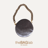 THE MINI ROUND BAG VELVET - Bolso en terciopelo color TAUPE