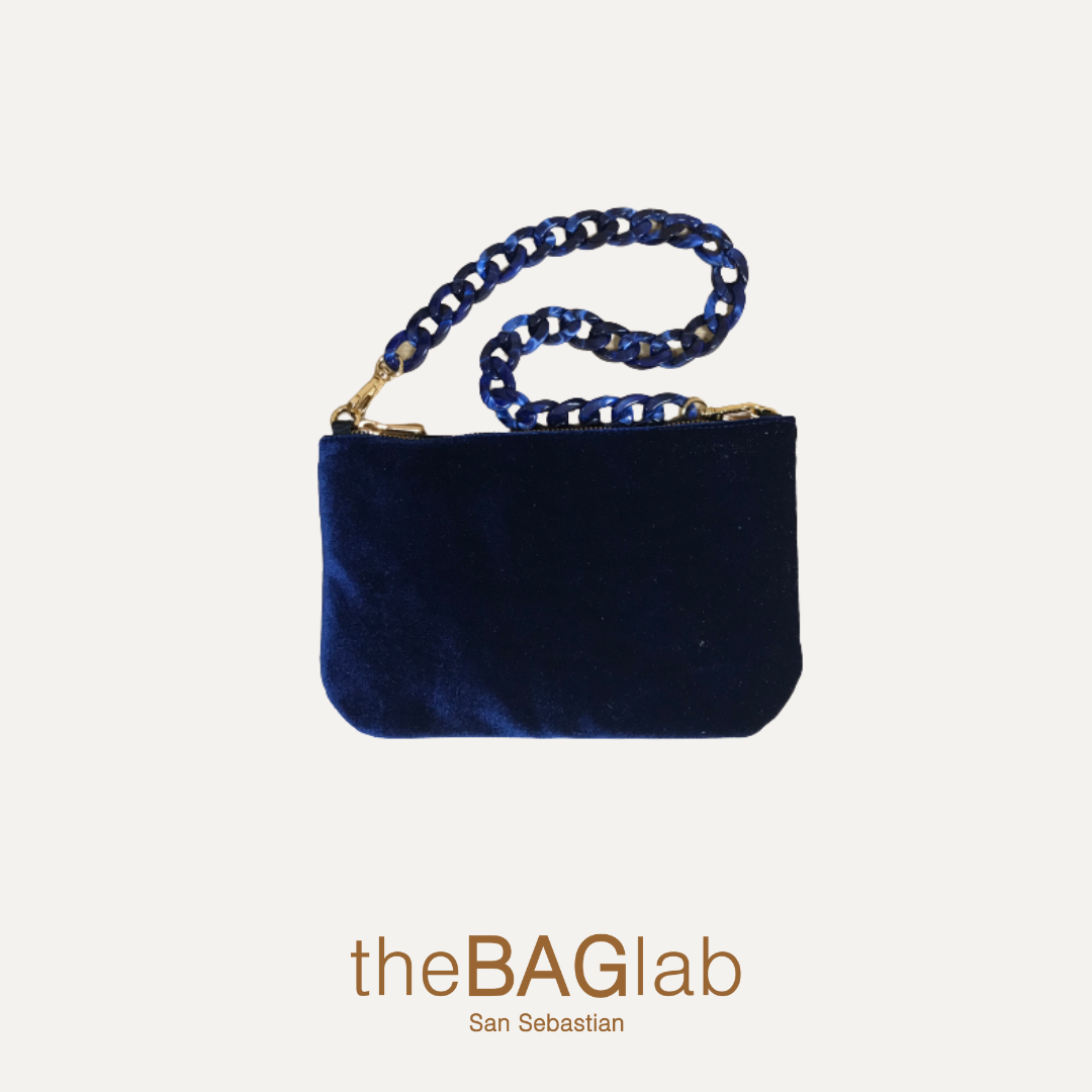THE MINI GALA CLUTCH VELVET - Cartera en terciopelo color NAVY